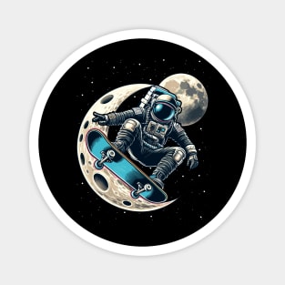 Astronaut Skateboarding Magnet